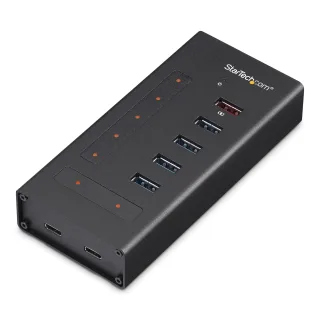 Startech 7 Port USB C Hub, USB Type-C to 2x USB-C/5x USB-A, Moutable Metal Hub, USB 3.0, SuperSpeed 5Gbps USB 3.1/USB 3.2 Gen 1, Self Powered, BC 1.2 Fast Charge, 5 x USB-A, 2 x USB-C - Windows/macOS/Linux (HB30C5A2CST)