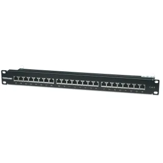 Intellinet 720038 CAT6 Patch Panel 24-PORT Ftp- 1U Shield 90/Deg Top/Pun Dwn Black