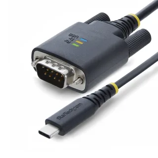 StarTech - USB-C / serial cable - USB-C (M) to DB-9 (M) screwable - USB 2.0 / USB 1.1 - 2 m - COM retention, molded, rugged, supports RS-232 serial interface - black