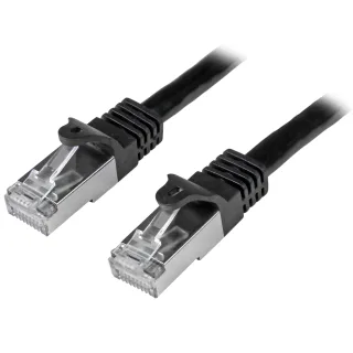 Startech 5m CAT6 Ethernet Cable, 10 Gigabit Shielded Snagless RJ45 100W PoE Patch Cord, CAT 6 10GbE SFTP Network Cable w/Strain Relief, Black, Wiring is UL Certified/TIA - Category 6 - 26AWG (N6SPAT5MBK) - Patch cable - RJ-45 (M) to RJ-45 (M) - SFTP - CAT 6 - molded, snagless - black