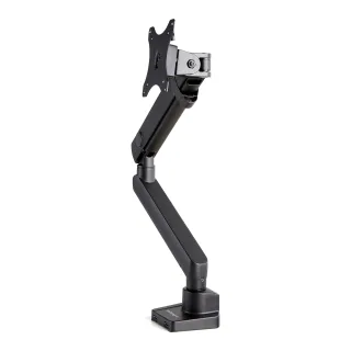Startech Desk Mount Monitor Arm with 2x USB 3.0 ports, Slim Full Motion Adjustable Single Monitor VESA Mount up to 17.6lbs (8kg) Display, Ergonomic Articulating Arm, Desk Clamp/Grommet - One-touch Adjustment (ARMSLIM2USB3) - Mounting kit (articulating arm, desk clamp mount, grommet clamp) - Slim Full-motion - for LCD display/ curved LCD display - heavy duty aluminium - black - screen size: 17"-34" - desk-mountable