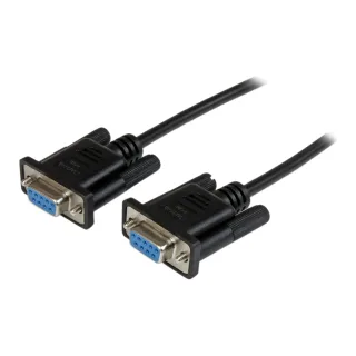 StarTech 1m Black DB9 RS232 Serial Null Modem Cable F/F - DB9 Female to Female - 9 pin RS232 Null Modem Cable - 1 meter, Black - Null modem cable - DB-9 (F) to DB-9 (F) - 1 m - molded, thumbscrews - black - for P/N: PCI2S5502, PEX4S953, PEX4S953LP