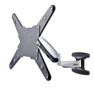 Startech VESA TV Wall Mount, TV Mounting Bracket For 23"-55" Displays, Adjustable Full Motion TV Wall Mount Supports 66lb (30kg), Extendable/Tilting/Swivel Monitor Wall Mount - Low Profile/Slim Display Mount (FHA-TV-WALL-MOUNT) - Mounting kit - for flat panel - TV Mounting Bracket - aluminium, steel - black, silver - screen size: 23"-55" - wall-mountable