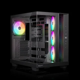 be quiet! BGW86  Light Base 500 LX Mid Tower Gaming Case, 1 x USB Type-C / 2 x USB 3.2, High Airflow ATX Case, 4x Pre-Installed ARGB Light Wings LX Fans, ATX / M-ATX / Mini-ITX Compatible