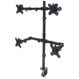 Manhattan 461566 TV/Monitor Desk Mount 4 Screens 27" Clamp VESA to 100X100MM