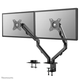 Neomounts FPMA-D650D - Mounting kit - full-motion - for 2 LCD displays - steel - black - screen size: 17"-27" - clamp mountable, grommet, desk-mountable