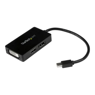 Startech Travel A/V adapter - 3-in-1 Mini DisplayPort to DisplayPort DVI or HDMI converter (MDP2DPDVHD) - Adapter - Mini DisplayPort male to DVI-D, HDMI, DisplayPort female - 15 cm - black