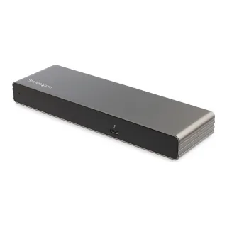 Startech Thunderbolt 3 Dock, Dual 4K 60Hz Monitor TB3 Docking Station with DisplayPort, HDMI & 1080p VGA, 85W Power Delivery & Charging, Gigabit Ethernet, Universal Thunderbolt 3 Dock - TB3 Dock w/ 85W PD (TB3DK2DHVUE) - Docking station - Thunderbolt 3 - VGA, HDMI, 2 x DP - 1GbE - United Kingdom, Europe