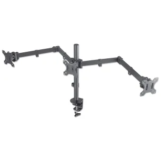 Manhattan 461658 TV/Monitor Desk Mount 3 Screens 27" Clamp VESA to 100X100MM
