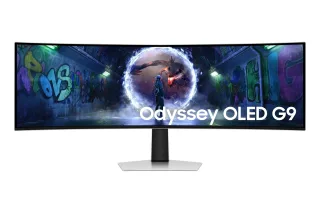 Samsung Odyssey OLED G9 S49DG934SU - G93SD Series - OLED monitor - gaming - curved - 49" - 5120 x 1440 Dual Quad HD @ 240 Hz - 250 cd/m² - 1000000:1 - HDR10, HDR10+ - 0.03 ms - DisplayPort, Micro HDMI, HDMI - silver
