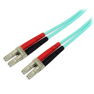 Startech 10m (30ft) LC/UPC to LC/UPC OM3 Multimode Fiber Optic Cable, Full Duplex 50/125µm Zipcord Fiber Cable, 100G Networks, LOMMF/VCSEL, <0.3dB Low Insertion Loss - LSZH Fiber Patch Cord - Patch cable - LC multi-mode (M) to LC multi-mode (M) - 10 m - 10 m - fibre optic - duplex - 50 / 125 micron - aqua - for P/N: MASFP10GBSR, SFP10GBLRMST, SFP10GBSRST, SFP10GSRSST, SFP10GSRXST, SV565FXHD4KU