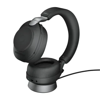 Jabra Evolve2 85 UC Stereo - Headset - full size - Bluetooth - wireless - active noise cancelling - 3.5 mm jack - noise isolating - black
