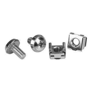 Startech M6 Screws and Cage Nuts - 100 Pack - M6 Mounting Screws and Cage Nuts for Server Rack and Cabinet - Silver (CABSCREWM62) - Rack screws and nuts (pack of 100) - for P/N: RACK-21U-20-WALL-OA, RACK-24U-20-WALL-OA, RK12OD2, SHELF-2U-20-CENTER-V