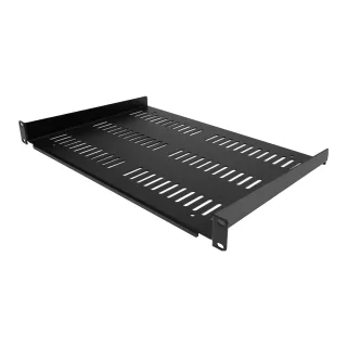 Startech 1U Vented Server Rack Cabinet Shelf, 12in Deep Fixed Cantilever Tray, Rackmount Shelf for 19" AV/Data/Network Equipment Enclosure w/ Cage Nuts & Screws, 55lbs Weight Capacity - 1U Network Rack Shelf - Rack shelf - black - 1U - 19