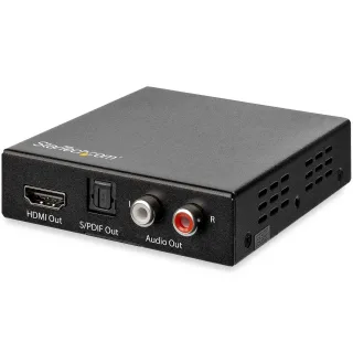 Startech HDMI Audio Extractor - 4K 60Hz - HDMI Audio De-embedder - HDR - Toslink Optical Audio - Dual RCA Audio - HDMI Audio (HD202A) - HDMI audio signal extractor - black