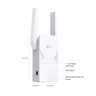 TP-Link RE235BE V1 - Wi-Fi range extender - 2.5GbE, Wi-Fi 7 - Wi-Fi 7 - 2.4 GHz, 5 GHz