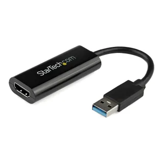 Startech USB 3.0 to HDMI Adapter, 1080p (1920x1200), Slim/Compact USB to HDMI Display Adapter Converter for Monitor, USB Type-A External Video & Graphics Card, Black, Windows Only - USB to HDMI Adapter (USB32HDES) - Adapter cable - TAA Compliant - USB Type A male to HDMI female - 19 cm - black - 1080p support - for P/N: HDDVIMM3, HDMM12, HDMM15, HDMM1MP, HDMM2MP, HDMM3, HDMM3MP, HDMM50A, HDMM6, HDPMM50