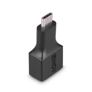 LINDY 41899 USB Adapter, USB 3.2 Type-C (M) to USB 3.2 Type-A (F), Adapter, Black, Supports Data Transfer Speeds up to 10Gbps, Robust PVC Housing & Nickel Connectors, Retail Polybag Packaging