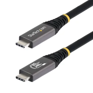 StarTech - USB cable - USB-C (M) to USB-C (M) - USB4 / Thunderbolt / DisplayPort 2.1 - 1.01 m - 4K120Hz support, 8K60Hz support, extended power range (EPR), Power Delivery 3.1 support - black