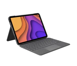 Logitech Folio Touch - Keyboard and folio case - with trackpad - backlit - Apple Smart connector - QWERTY - UK - oxford grey - for Apple 10.9-inch iPad Air (4th generation, 5th generation)