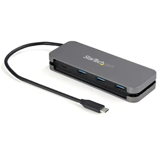 Startech 4 Port USB C Hub - 3x USB-A/1xUSB-C - 5Gbps USB 3.0 Type-C Hub (3.2 Gen 1) - Bus Powered - 11.2" Cable w/ Cable Management (HB30CM3A1CB) - Hub - 3 x USB 3.2 Gen 1 + 1 x USB-C 3.2 Gen 1 - desktop