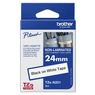 Brother TZe-N251 - Black on white - Roll (2.4 cm x 8 m) 1 cassette(s) non-laminated tape - for Brother PT-D600, P-Touch PT-3600, D800, E500, E550, P750, P900, P-Touch Cube Pro PT-P910