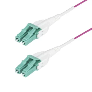 Startech 5m (16.4ft) LC/LC (UPC) OM4 Multimode Fiber Optic Cable - Patch cable - LC/UPC duplex multi-mode (M) to LC/UPC duplex multi-mode (M) - 5 m - 5 m - 1.6 mm - fibre optic - duplex - 50 / 125 micron - OM4 - OFNR - jumper - erika violet