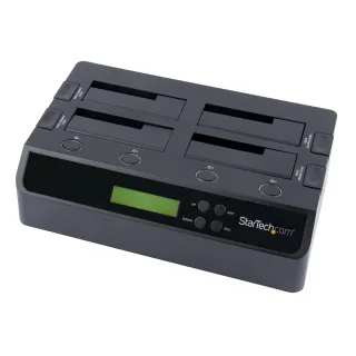 StarTech 4 Bay USB 3.0/ eSATA Hard Drive Duplicator Dock for 2.5" & 3.5" SATA/ IDE SSD HDD - Standalone 1:3 Copier Docking Station (SATDOCK4U3RE)