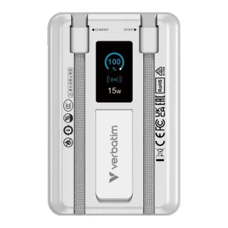 Verbatim Charge'n'Go 2C & Display MagSafe Power Bank 10000 mAh Silver