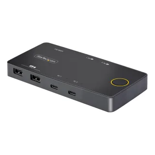 Startech 2-Port USB-C KVM Switch, Single-4K 60Hz HDMI Monitor, Dual-100W Power Delivery Pass-through Ports, Bus Powered, USB Type-C/USB4/Thunderbolt 3/4 Compatible - Small Form Factor (C2-H46-UC2-PD-KVM)
