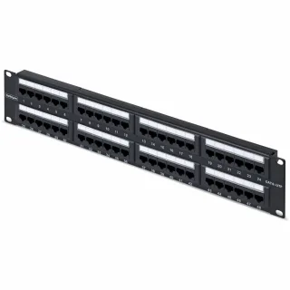 Startech - Patch panel - 110 punch-down - rack mountable - CAT 6 - UTP - RJ-45 X 48 - black - 2U - 19