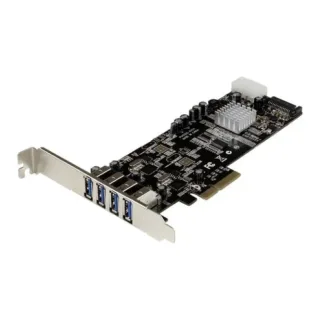 Startech 4-Port USB 3.0 PCI Express Card Adapter - PCIe SuperSpeed USB 3.0 Expansion Card w/ 2 Dedicated 5Gbps Channels (PEXUSB3S42V) - USB adapter - PCIe x4 - USB 3.0 x 4 - for P/N: BNDTB10GI, BNDTB210GSFP, BNDTB310GNDP, BNDTB410GSFP, BNDTB4M2E1, BNDTBUSB3142