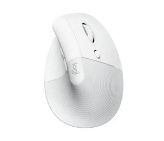Logitech Lift for Mac - Vertical mouse - ergonomic - optical - 6 buttons - wireless - Bluetooth - Logitech Logi Bolt USB receiver - off-white - for Apple MacBook