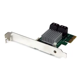 Startech 4 Port PCI Express 2.0 SATA III 6Gbps RAID Controller Card with HyperDuo SSD Tiering - PCIe SATA 3 Controller Adapter (PEXSAT34RH) - Storage controller (RAID) - 4 Channel - SATA 6Gb/s - low profile - RAID 0, 1, 10, JBOD - PCIe 2.0 x2 - for P/N: ST521PMINT