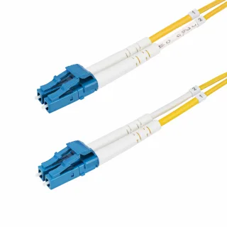 Startech 5m (16.4ft) LC to LC (UPC) OS2 Single Mode Duplex Fiber Optic Cable, 9/125µm, Laser Optimized, 10G, Bend Insensitive, Low Insertion Loss - LSZH Fiber Patch Cord (SMDOS2LCLC5M)