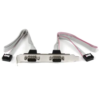 StarTech 2 Port 16in DB9 Serial Port BRacket to 10 Pin Header - DB9 bRacket - DB9 Header - Serial Port bRacket (PLATE9M2P16) - Serial panel - DB-9 (M) to 10 PIN IDC (F) - 40.64 cm - grey