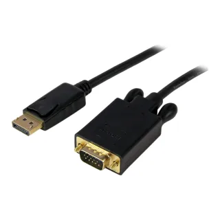 StarTech 15 ft DisplayPort to VGA Adapter Cable - DP to VGA Video Converter - Active DisplayPort to VGA Cable for PC 1920x1200 - Black (DP2VGAMM15B) - DisplayPort cable - DisplayPort (M) to HD-15 (VGA) (M) - 4.57 m - latched - black