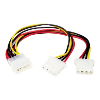 StarTech LP4 to 2x LP4 Power Y Splitter Cable M/F - LP4 Splitter - Molex Y Splitter - Molex Splitter (PYO2L) - Power cable - 4 PIN internal power (F) to 4 PIN internal power (M) - 0.2 m - for P/N: ATX2POWER450, ATX2POWR350E, ATX2POWR400E, HSB225S3R, IDE2SAT2, S25SLOTR, SATSASBP425