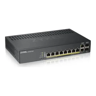 Zyxel GS1920-8HPv2 - Switch - smart - 8 x 10/100/1000 (PoE+) + 2 x combo Gigabit SFP - desktop, wall-mountable - PoE+ (130 W)
