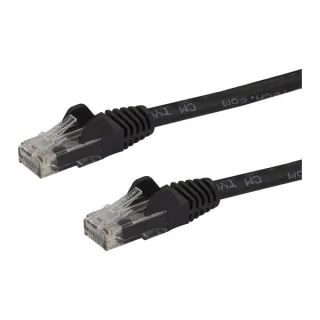 Startech 15m CAT6 Ethernet Cable, 10 Gigabit Snagless RJ45 650MHz 100W PoE Patch Cord, CAT 6 10GbE UTP Network Cable w/Strain Relief, Black, Wiring is UL Certified/TIA - Category 6 - 24AWG (N6PATC15MBK)