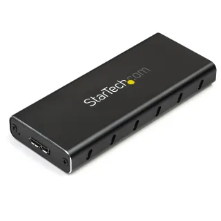 Startech M.2 SSD Enclosure for M.2 SATA SSDs - USB 3.1 (10Gbps) with USB-C Cable - External Enclosure for USB-C Host - Aluminum (SM21BMU31C3) - Storage enclosure - M.2 - SATA 6Gb/s - USB 3.1 (Gen 2) - black, silver - for P/N: TBLT3MM1MA, TBLT3MM2M, TBLT3MM2MA