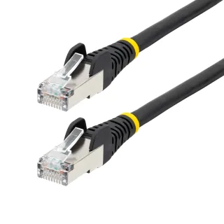 Startech 7.5m CAT6a Ethernet Cable - Black - Low Smoke Zero Halogen (LSZH) - 10GbE 500MHz 100W PoE++ Snagless RJ-45 w/Strain Reliefs S/FTP Network Patch Cord - Patch cable - RJ-45 (M) to RJ-45 (M) - 7.5 m - S/FTP - CAT 6a - IEEE 802.3bt - halogen-free, molded, snagless, stranded - black