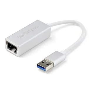 Startech USB 3.0 to Gigabit Network Adapter - Silver - Sleek Aluminum Design for MacBook, Chromebook or Tablet - Native Driver Support (USB31000SA)