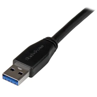 StarTech 5m 15 ft Active USB 3.0 USB-A to USB-B Cable - M/M - USB A to B Cable - USB 3.1 Gen 1 (5 Gbps) (USB3SAB5M) - USB cable - USB Type B (M) to USB Type A (M) - USB 3.0 - 5 m - molded - black - for P/N: ST1030USBM