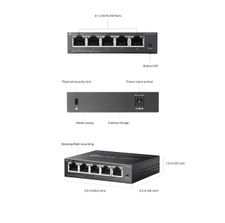 TP-Link TL-SG105S-M2 V1 - Switch - 5 x 10/100/1000/2.5G - desktop