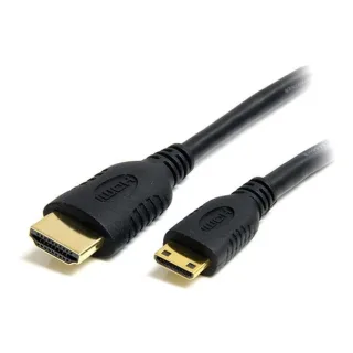Startech 1m High Speed HDMI Cable with Ethernet HDMI to HDMI Mini - HDMI cable with Ethernet - HDMI male to 19 pin mini HDMI Type C male - 1 m - shielded - black