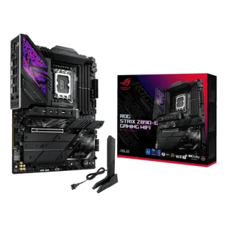 ASUS ROG STRIX Z890-E GAMING WIFI - Motherboard - ATX - LGA1851 Socket - Z890 Chipset - USB-C 3.2 Gen 2x2, USB 3.2 Gen 1, USB 3.2 Gen 2, USB-C 3.2 Gen2, USB4 - 5 Gigabit Ethernet, Wi-Fi 7, Bluetooth - onboard graphics (CPU required) - HD Audio (8-channel)