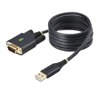 StarTech 6.6ft (2m) USB to Serial Adapter Cable, COM Retention, RS232 - USB / serial cable - USB (M) to DB-9 (M) screwable - 2 m - molded, rugged - black