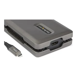 Startech USB C Multiport Adapter, USB C to 4K 60Hz HDMI 2.0, 2-Port 10Gbps USB Hub, 100W Power Delivery Pass-through, GbE, SD/MicroSD, USB Type-C Mini Dock, 10"/25cm Attached Cable - USB C Docking Station - Docking station - USB-C - HDMI