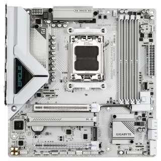 Gigabyte B850M Eagle WIFI6E ICE AMD AM5 Socket Motherboard, Micro-ATX, 4x DDR5 Slots, 2x M.2 Sockets, Fitted I/O Shield, 2.5GbE LAN, Wi-Fi 6E, 2x DisplayPorts / 1x HDMI Port